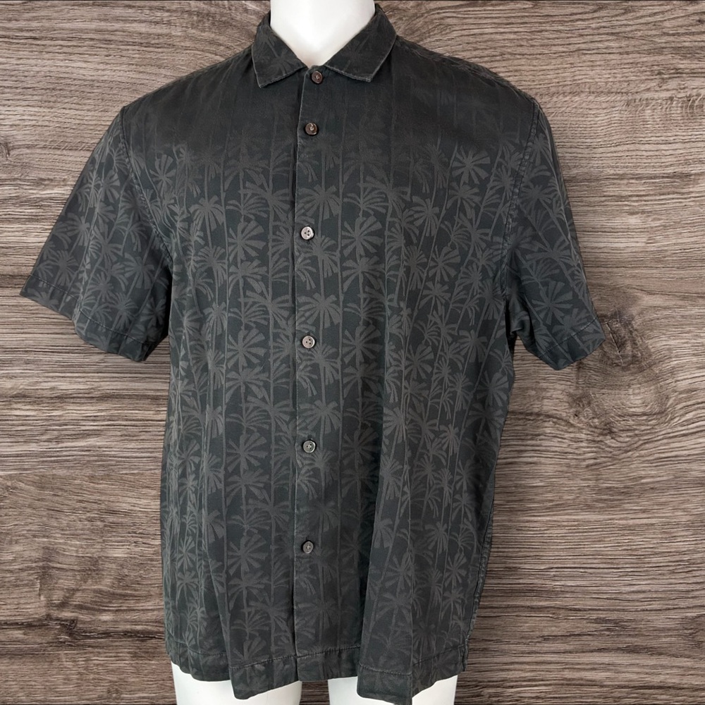 Tommy Bahama Island Modern Fit Shirt Mens XLX Silk Cotton Palm Trees (868)